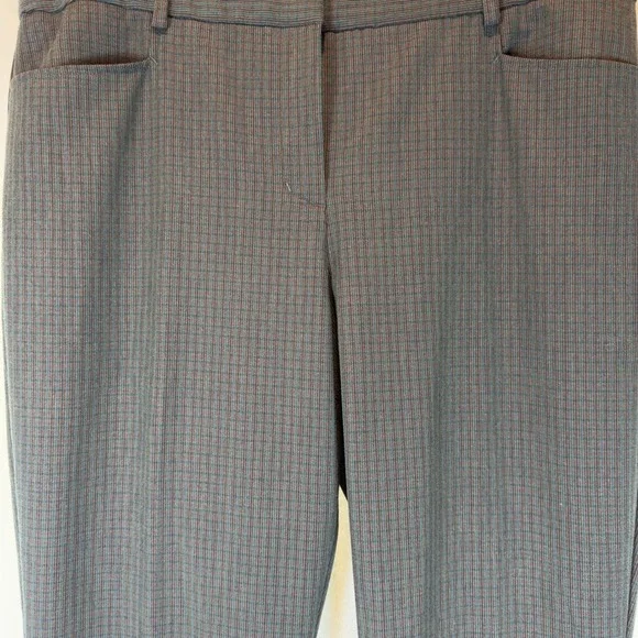 Express Columnist Slim Mid Rise Stretch Pants Size 12 Gray Stripes Work Trousers - Picture 5 of 10